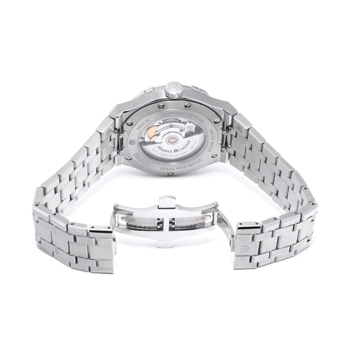 Maurice Lacroix Aikon Automatic Black Dial Silver Steel Strap Watch For Men - AI6008-SS002-330-1