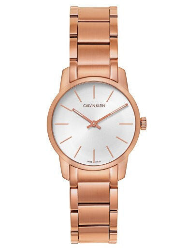  Shop Authentic Calvin Klein City White Mother of Pearl Dial Rose Gold Steel Strap Watch for Women - K2G23646 - Luxxuri