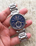 Shop Authentic Michael Kors Sawyer Navy Blue Dial Silver Steel Strap Watch for Women - MK6224 - Luxxuri