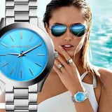  Shop Authentic Michael Kors Runway Blue Dial Silver Steel Strap Watch for Women - MK3292 - Luxxuri