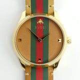  Shop Authentic Gucci G Timeless Quartz Brown Dial Brown Leather Strap Unisex Watch - YA1264077 - Luxxuri