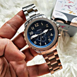  Shop Authentic Fossil Bowman Chronograph Blue Dial Silver Steel Strap Watch for Men - FS5604 - Luxxuri