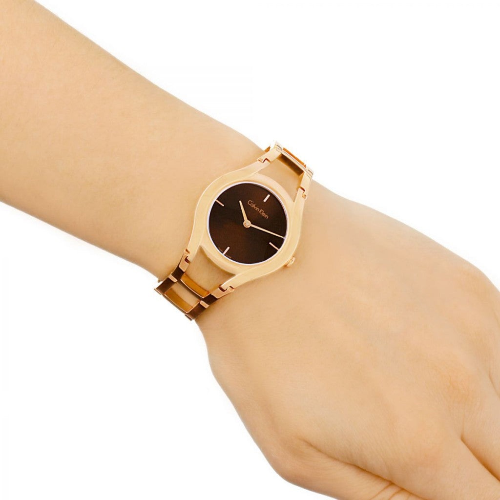  Shop Authentic Calvin Klein Class Brown Dial Rose Gold Steel Strap Watch for Women - K6R2362K - Luxxuri