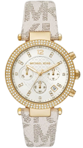  Shop Authentic Michael Kors Parker Chronograph White Dial White Leather Strap Watch For Women - MK6916 - Luxxuri