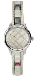  Shop Authentic Burberry The Classic Guilloche Silver Dial Grey Leather Strap Watch for Women - BU10113 - Luxxuri