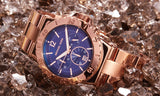  Shop Authentic Michael Kors Bel Aire Blue Dial Rose Gold Steel Strap Watch for Women - MK5410 - Luxxuri