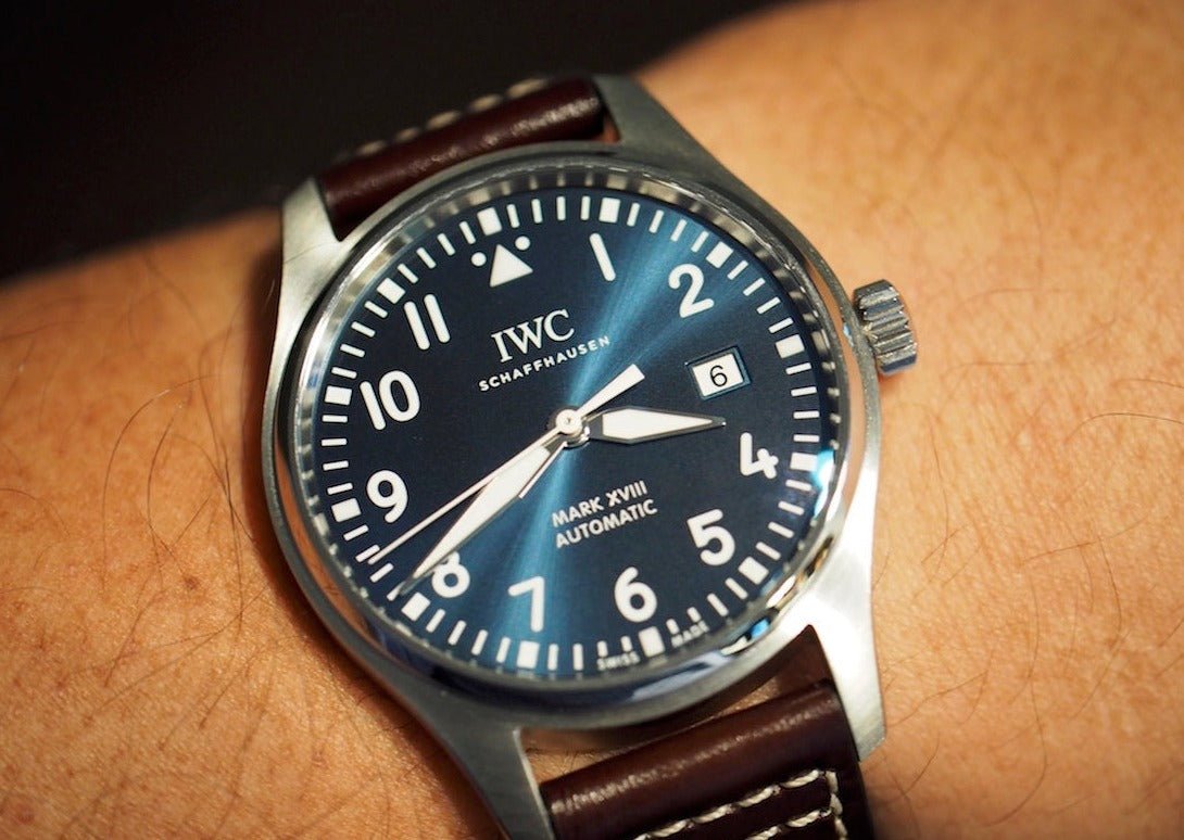  Shop Authentic IWC Pilot's Mark XVIII Le Petit Prince Blue Dial Brown Leather Strap Watch for Men - IW327004 - Luxxuri