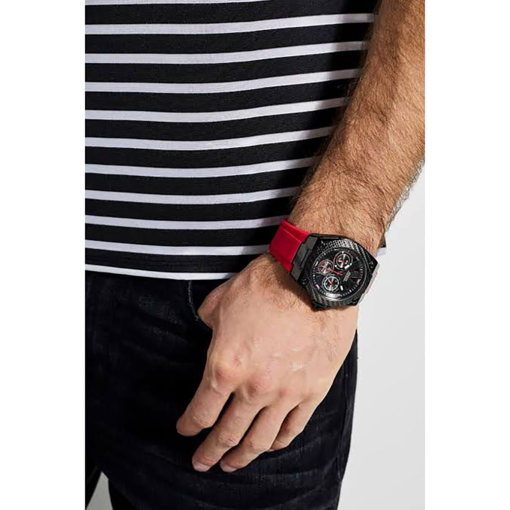  Shop Authentic Guess Legacy Black Dial Red Silicone Strap Watch for Men - W1049G6 - Luxxuri