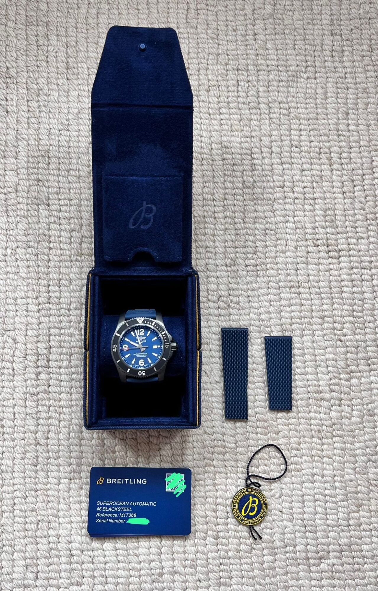  Shop Authentic Breitling Superocean Automatic 46mm Blue Dial Blue Rubber Strap Watch for Men - M17368D71C1S1 - Luxxuri