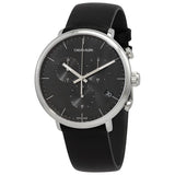  Shop Authentic Calvin Klein High Noon Chronograph Black Dial Black Leather Strap Watch for Men - K8M271C1 - Luxxuri