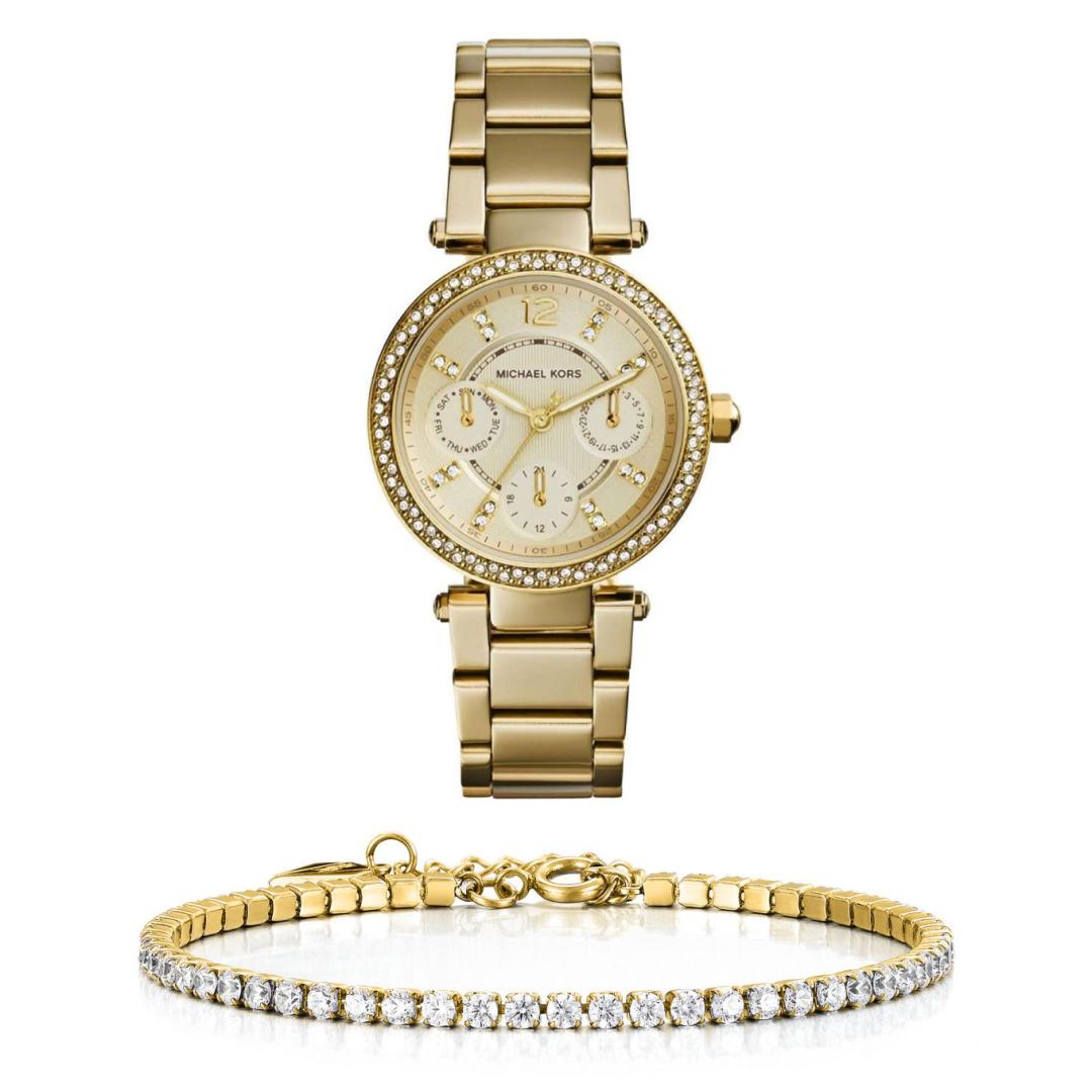  Shop Authentic Michael Kors Parker White Dial Gold Steel Strap Watch for Women - MK6056 - Luxxuri