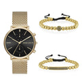 Michael Kors Jaryn Black Dial Gold Steel Strap Watch for Men - MK8503