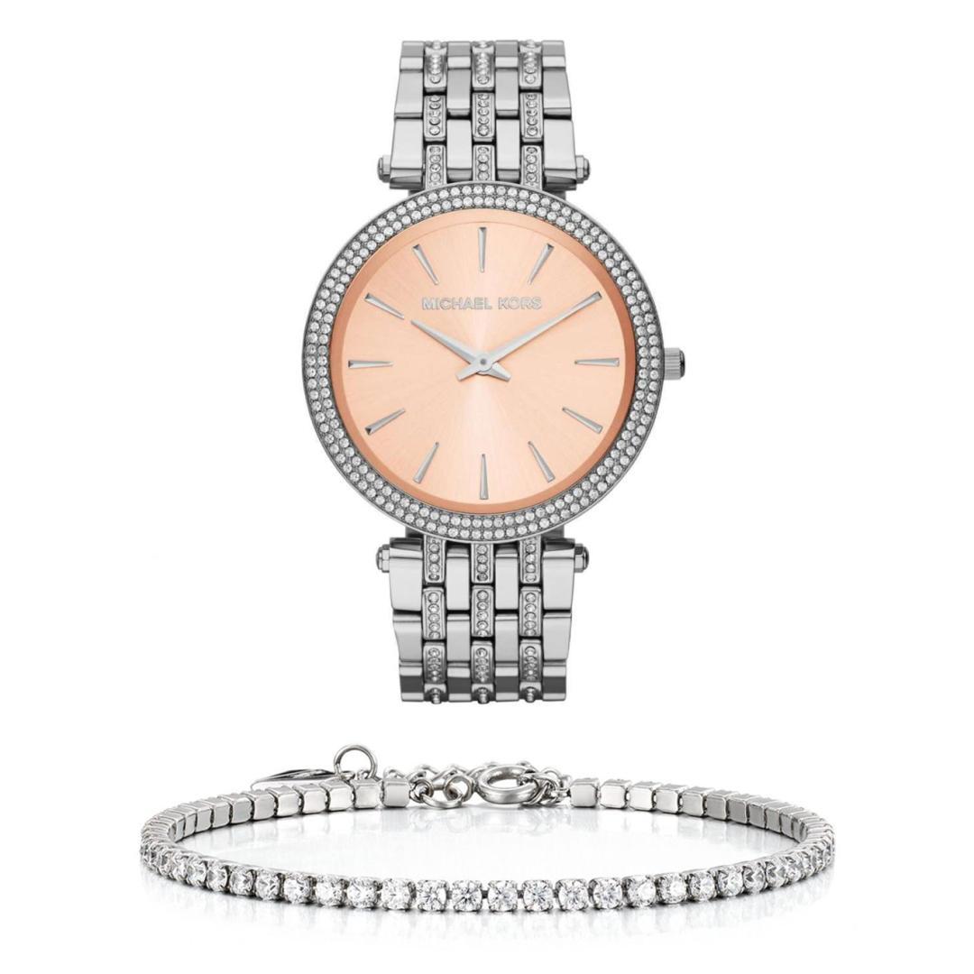  Shop Authentic Michael Kors Darci Orange Dial Silver Stainless Steel Strap Watch for Women - MK3218 - Luxxuri