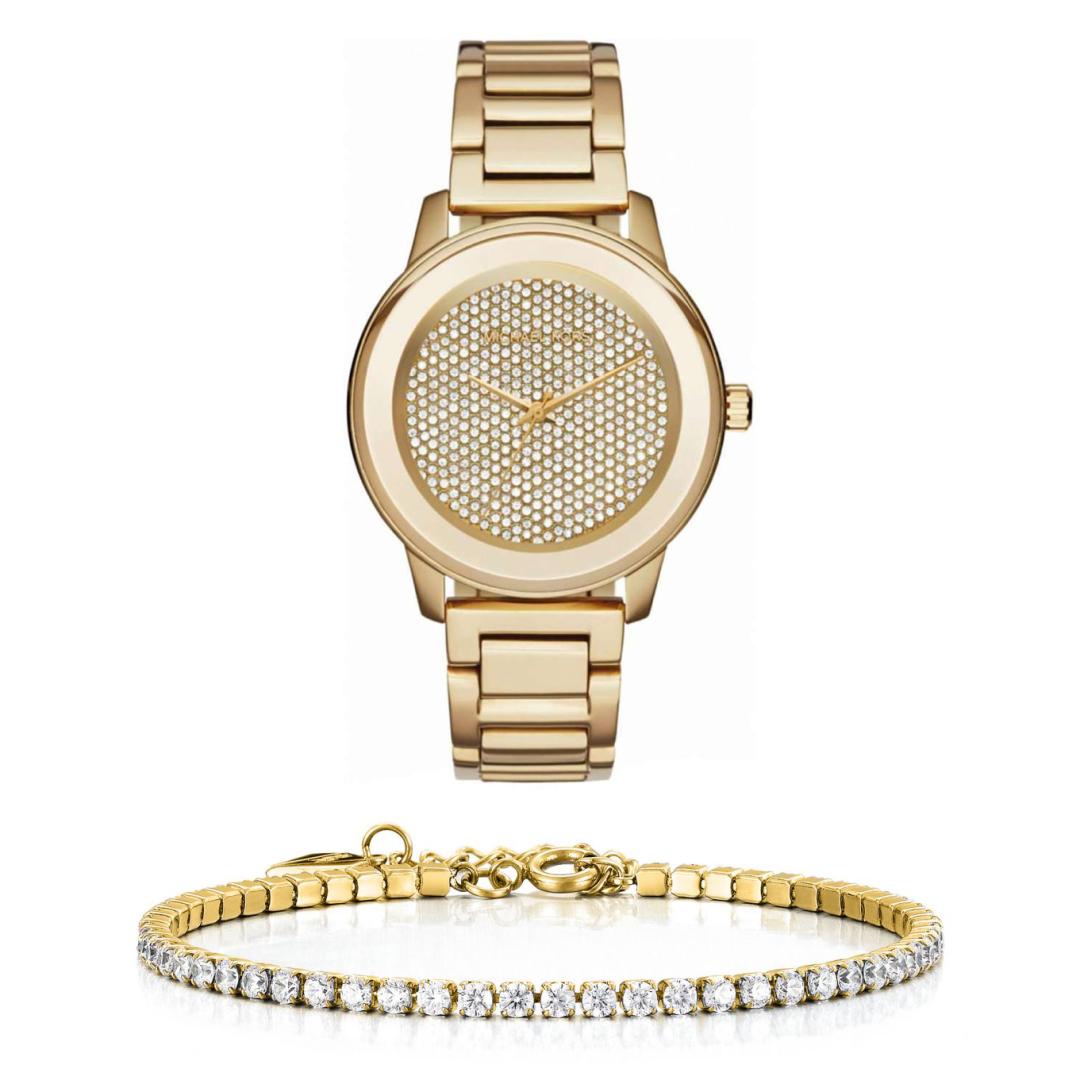  Shop Authentic Michael Kors Kinley Gold Dial Gold Steel Strap Watch for Women - MK6209 - Luxxuri