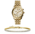  Shop Authentic Michael Kors Lexington Chronograph Gold Dial Gold Steel Strap Watch for Women - MK5556 - Luxxuri