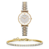  Shop Authentic Emporio Armani Gianni T Bar White Dial Two Tone Steel Strap Watch For Women - AR8031 - Luxxuri