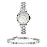  Shop Authentic Emporio Armani Gianni T Bar White Marble Dial Silver Steel Strap Watch For Women - AR11170 - Luxxuri