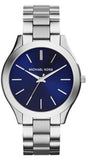  Shop Authentic Michael Kors Slim Runway Quartz Blue Dial Silver Steel Strap Watch For Women - MK3379 - Luxxuri