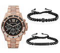  Shop Authentic Michael Kors Everest Chronograph Black Dial Rose Gold Steel Strap Watch For Women - MK5875 - Luxxuri