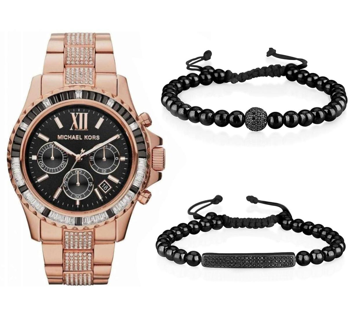  Shop Authentic Michael Kors Everest Chronograph Black Dial Rose Gold Steel Strap Watch For Women - MK5875 - Luxxuri