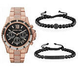  Shop Authentic Michael Kors Everest Chronograph Black Dial Rose Gold Steel Strap Watch For Women - MK5875 - Luxxuri