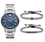  Shop Authentic Emporio Armani Renato Automatic Blue Dial Silver Steel Strap Watch For Men - AR60037 - Luxxuri