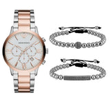  Shop Authentic Emporio Armani Giovanni Chronograph Quartz White Dial Two Tone Steel Strap Watch For Men - AR11209 - Luxxuri