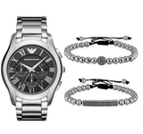  Shop Authentic Emporio Armani Valente Chronograph Quartz Black Dial Silver Steel Strap Watch For Men - AR11083 - Luxxuri