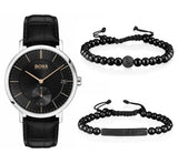  Shop Authentic Hugo Boss Corporal Black Dial Black Leather Strap Watch for Men - 1513638 - Luxxuri