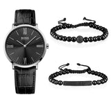  Shop Authentic Hugo Boss Jackson Black Dial Black Leather Strap Watch for Men - 1513369 - Luxxuri