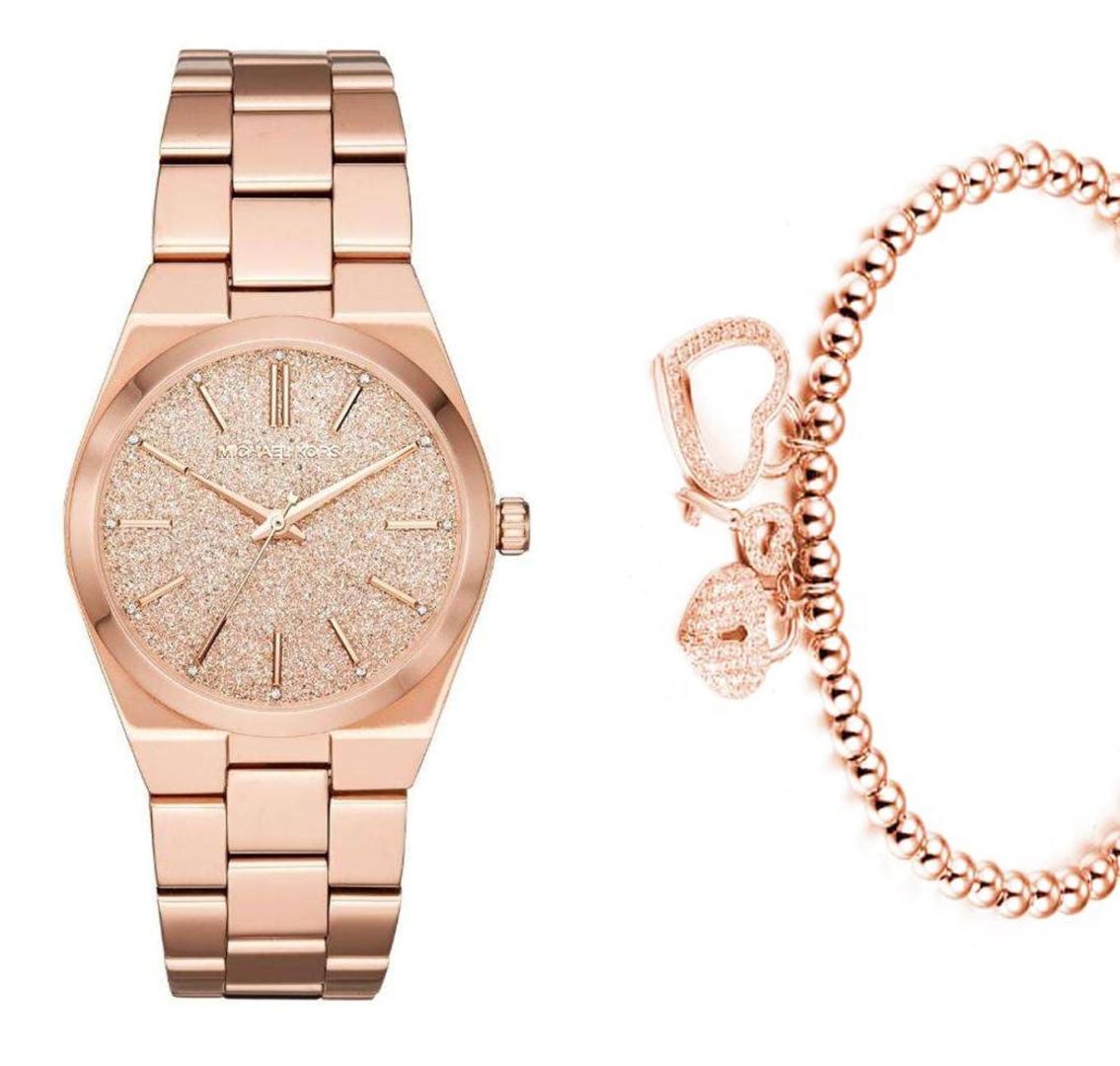  Shop Authentic Michael Kors Channing Quartz Rose Gold Dial Rose Gold Steel Strap Watch For Women - MK6624 - Luxxuri