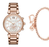  Shop Authentic Michael Kors Sawyer Mother of Pearl White Dial Rose Gold Steel Strap Watch for Women - MK6282 - Luxxuri