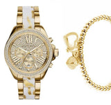 Shop Authentic Michael Kors Wren Diamonds Gold Dial Two Tone Steel Strap Watch for Women - MK6157 - Luxxuri