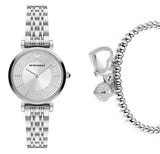  Shop Authentic Emporio Armani Gianni T-Bar Quartz Silver Dial Silver Steel Strap Watch For Women - AR11445 - Luxxuri