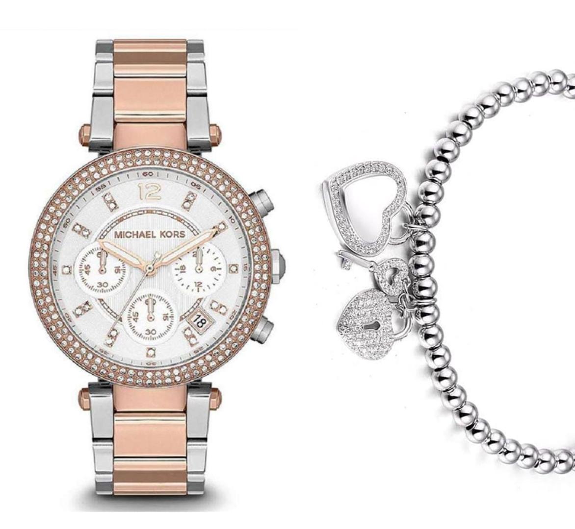  Shop Authentic Michael Kors Parker White Dial Two Tone Steel Strap Watch for Women - MK5820 - Luxxuri