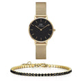  Shop Authentic Daniel Wellington Classic Petite Evergold Black Dial Gold Mesh Bracelet Watch For Women - DW00100349 - Luxxuri