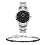  Shop Authentic Daniel Wellington Iconic Link Black Dial Silver Steel Strap Watch For Women - DW00100208 - Luxxuri