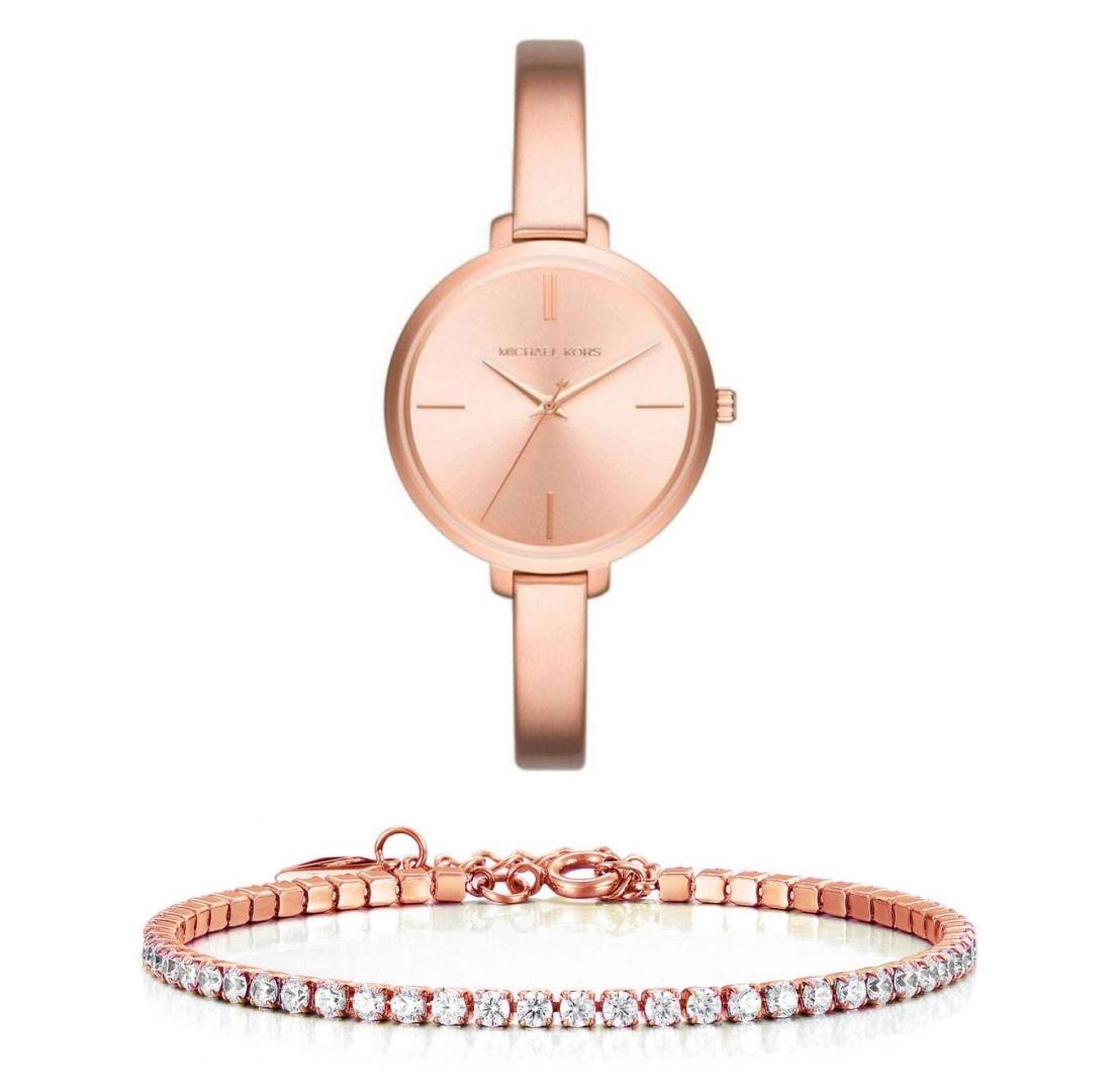  Shop Authentic Michael Kors Jaryn Rose Gold Dial Rose Gold Steel Strap Watch For Women - MK3547 - Luxxuri