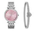 Michael Kors Darci Crystal Pink Dial Silver Stainless Steel Strap Watch for Women - MK3352