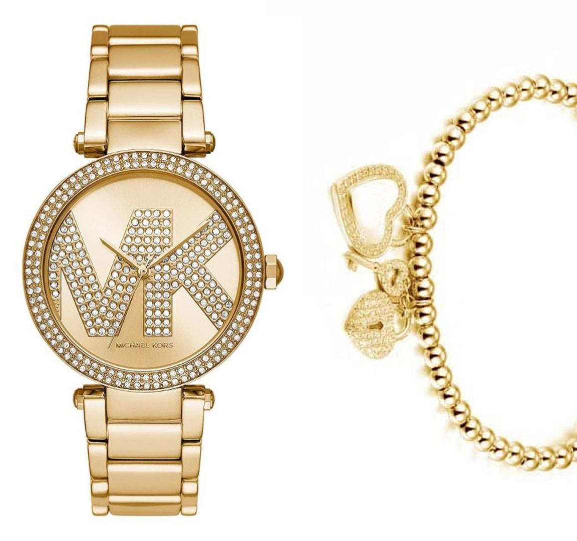  Shop Authentic Michael Kors Parker Pave Gold Dial Gold Steel Strap Watch for Women - MK6659 - Luxxuri