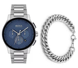  Shop Authentic Hugo Boss Peak Chronograph Blue Dial Silver Steel Strap Watch for Men - 1513763 - Luxxuri