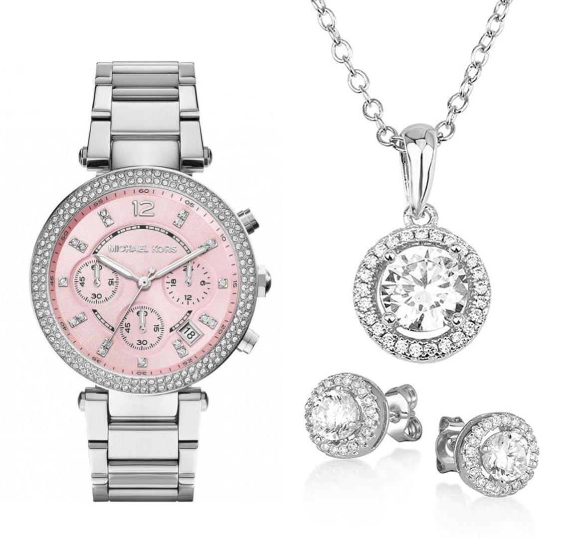  Shop Authentic Michael Kors Parker Chronograph Pink Dial Silver Steel Strap Watch For Women - MK6105 - Luxxuri
