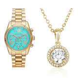  Shop Authentic Michael Kors Lexington Chronograph Blue Dial Gold Steel Strap Watch For Women - MK7216 - Luxxuri