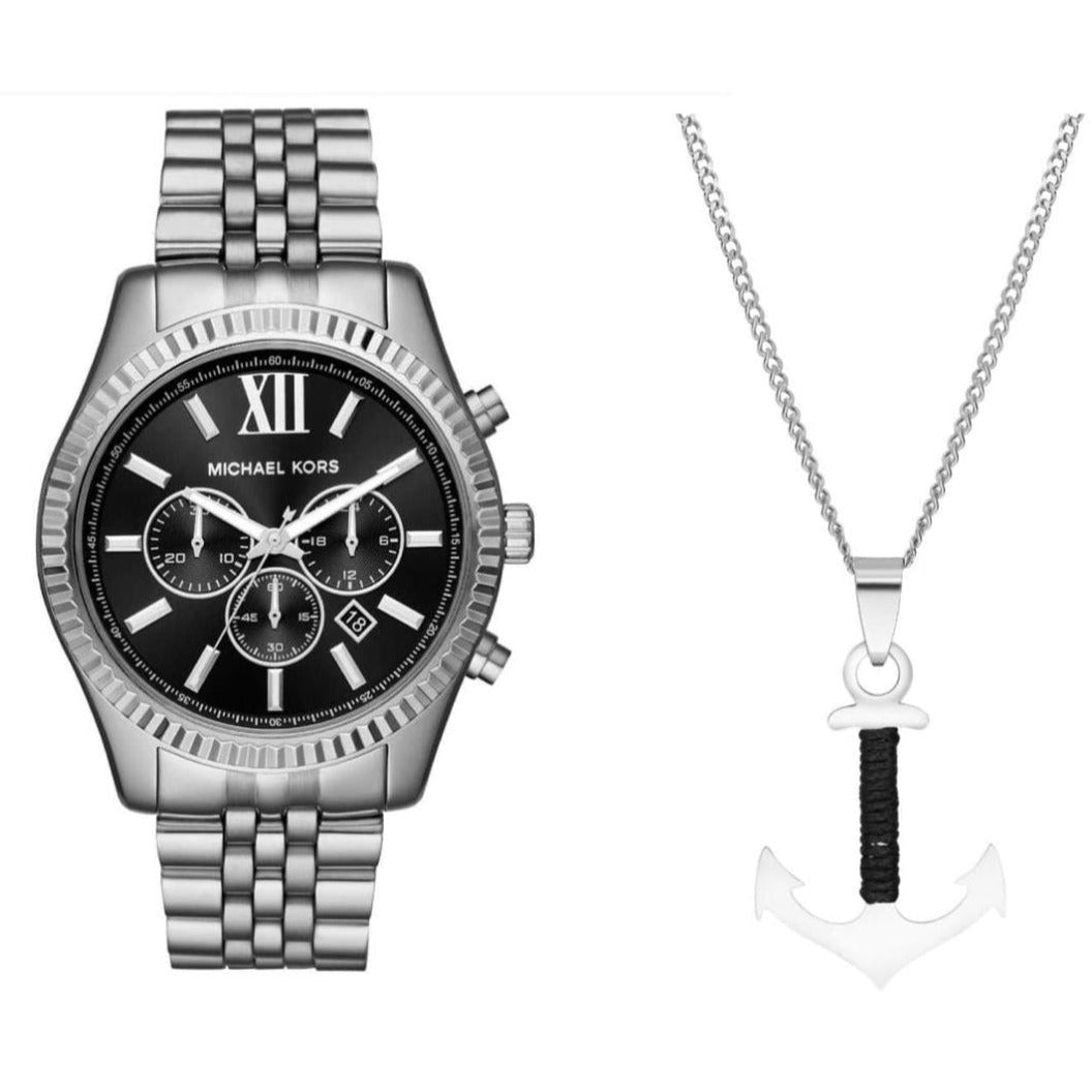  Shop Authentic Michael Kors Lexington Chronograph Black Dial Black Steel Strap Watch For Men - MK8602 - Luxxuri