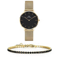 Shop Authentic Daniel Wellington Classic Petite Black Dial Gold Mesh Bracelet Watch For Women - DW00100347 - Luxxuri