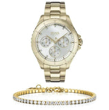  Shop Authentic Hugo Boss Premiere White Dial Gold Steel Strap Watch for Women - 1502445 - Luxxuri