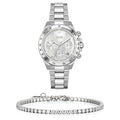 Hugo Boss Novia Chronograph Silver Dial Silver Steel Strap Watch for Women - 1502616