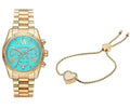  Shop Authentic Michael Kors Lexington Chronograph Blue Dial Gold Steel Strap Watch For Women - MK7216 - Luxxuri