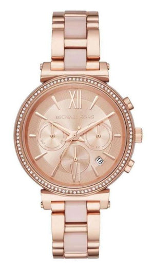  Shop Authentic Michael Kors Sofie Chronograph Rose Gold Dial Rose Gold Steel Strap Watch For Women - MK6560 - Luxxuri