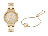  Shop Authentic Michael Kors Sofie Chronograph Quartz Gold Dial Gold Steel Strap Watch For Women - MK6559 - Luxxuri